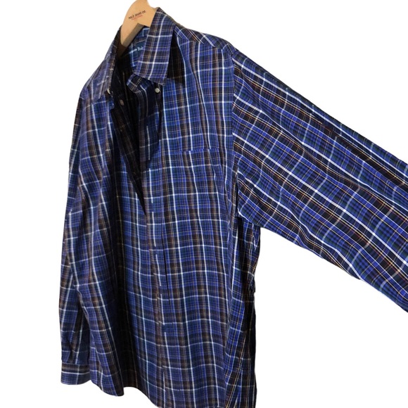 VTG Ralph Lauren Custom Fit Plaid Long Sleeve Button Up 100% Two-Ply Cotton XL - Picture 5 of 8